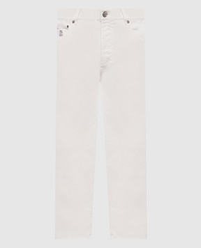 Brunello Cucinelli White jeans with logo M277PD3210