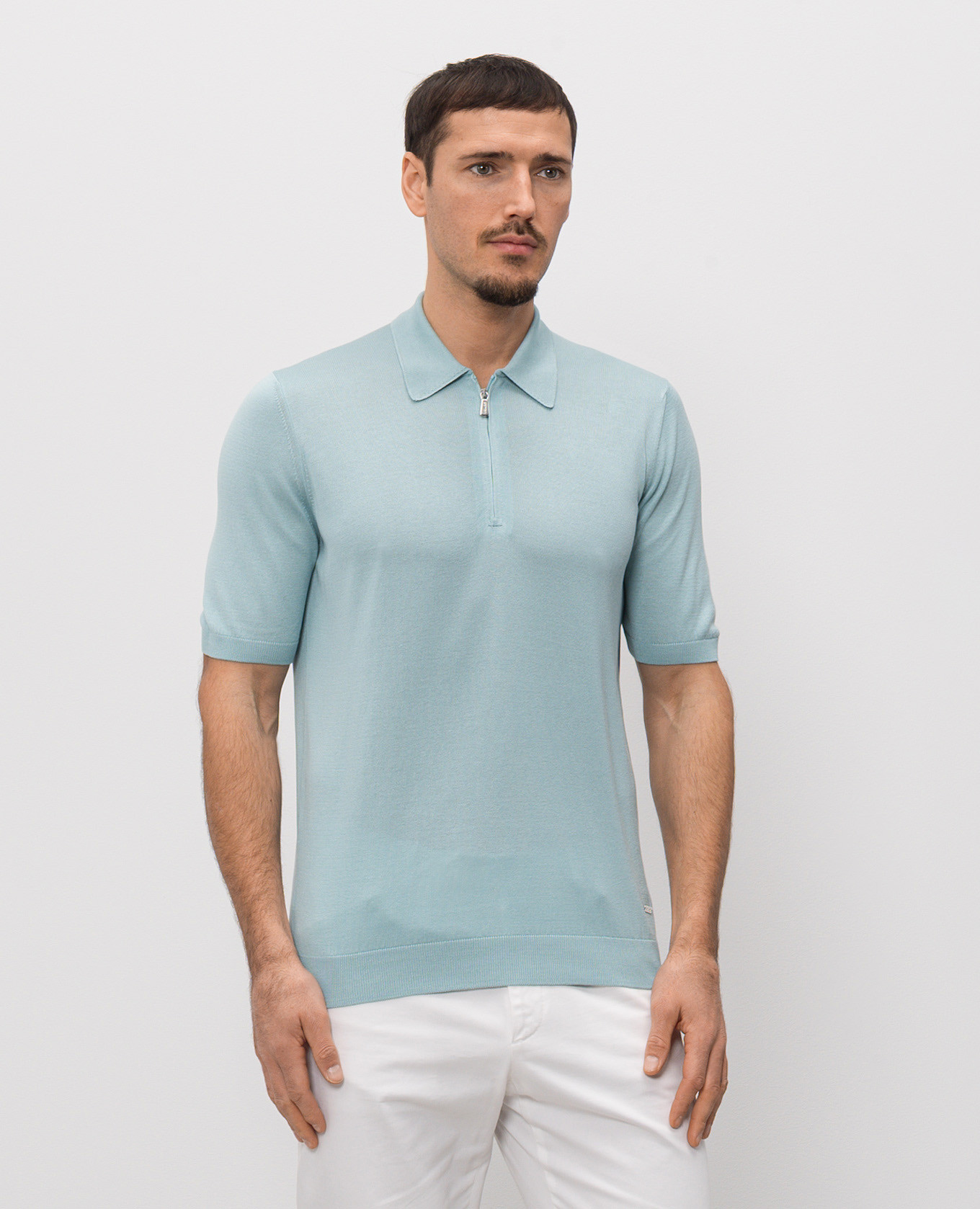 

Green silk polo shirt Enrico Mandelli