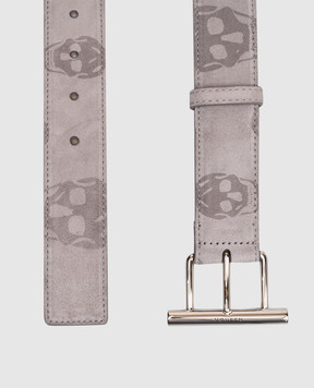 Alexander McQueen Gray suede belt with print 8052051AAWJ