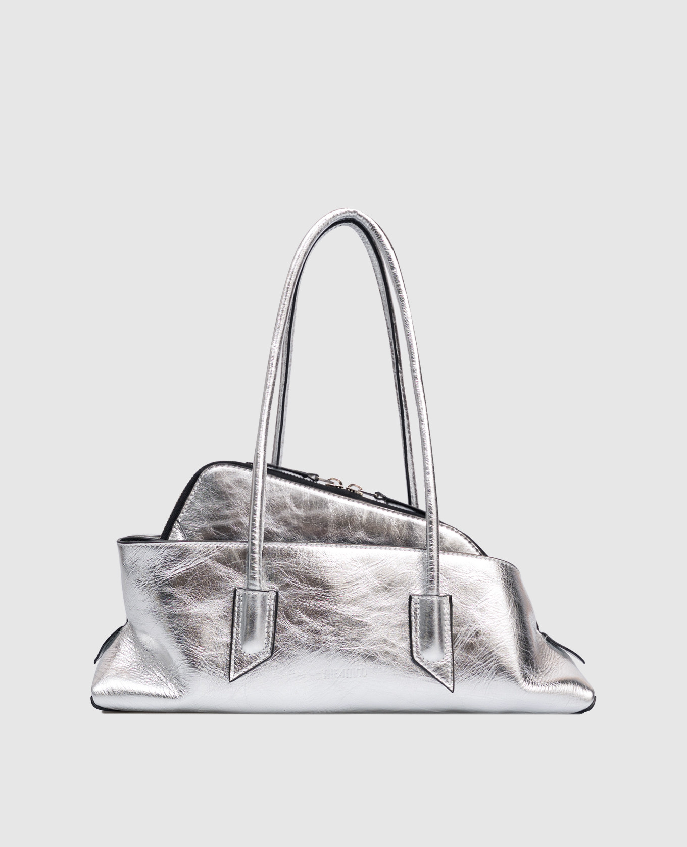 

La Passeggiata silver leather tote bag The Attico