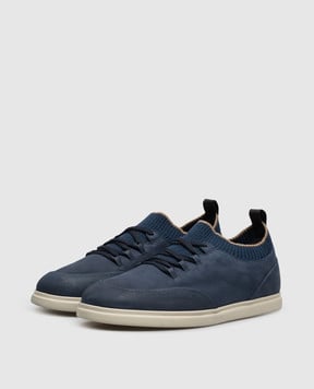 Lanciotti De Verzi Blue nubuck sneakers SNEAKERS