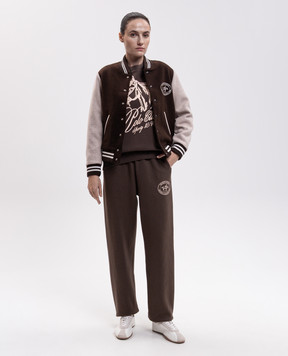 Sporty & Rich Diana brown wool bomber jacket OW00783244BR39
