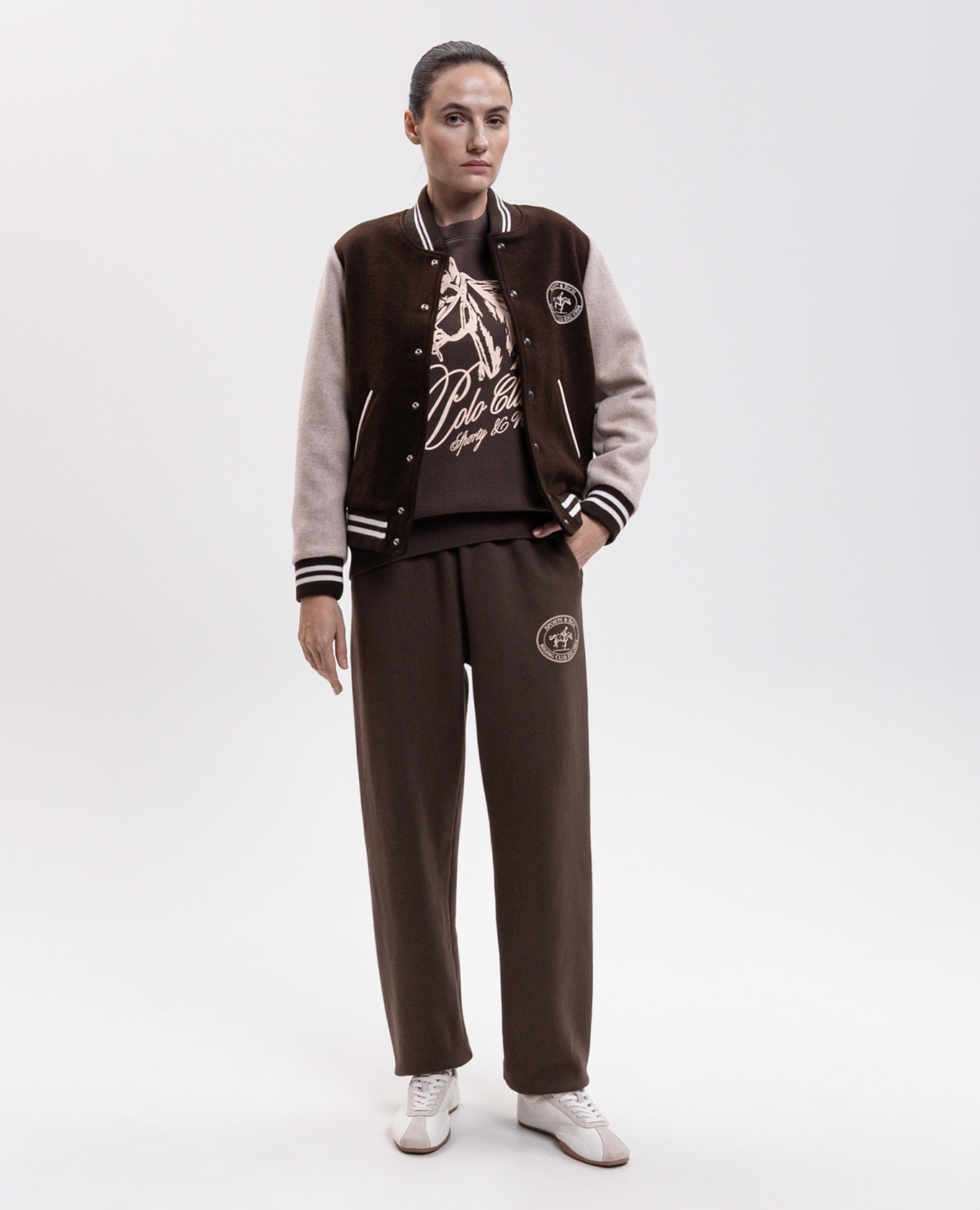 Diana brown wool bomber jacket Sporty & Rich 2