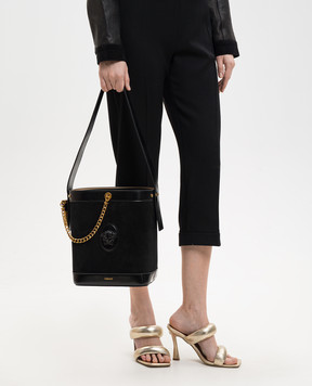 Versace Black suede Pivot bucket bag 10234601A17850