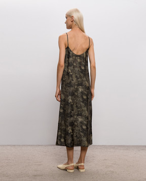 UMA WANG Anaya green print dress UP5011