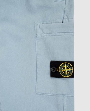 Stone Island Kids' blue joggers with logo K2S166200001S0A2024