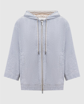 Peserico Grey melange sports jacket with monil chain A12574J002379