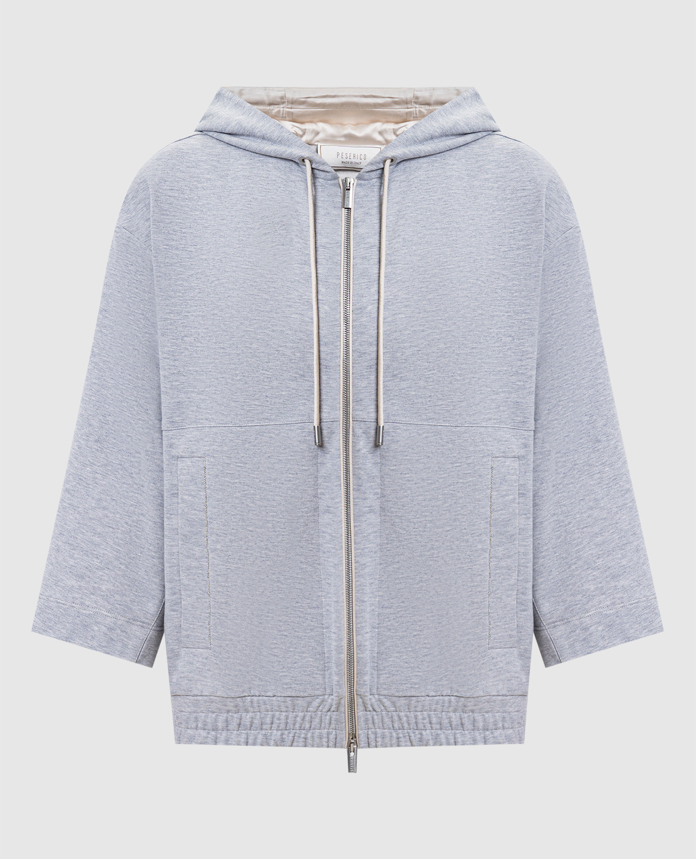 Grey melange sports jacket with monil chain