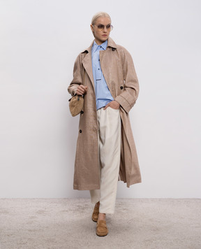 Brunello Cucinelli Blue shirt with a monil chain MH772NA905