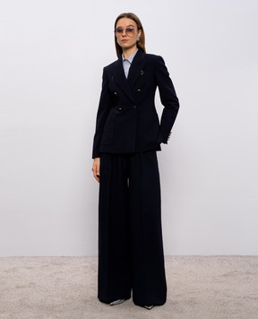 Max Mara MXMRICETTA blue double-breasted wool jacket MXMRICETTA