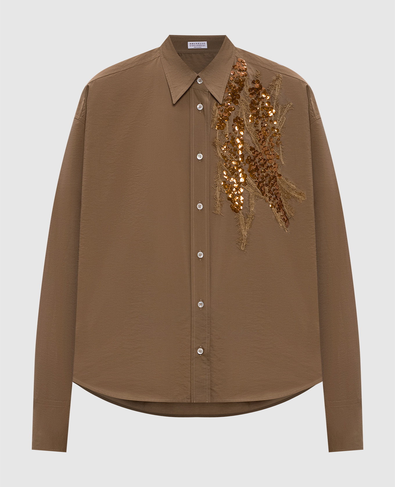 Brown shirt with sequins