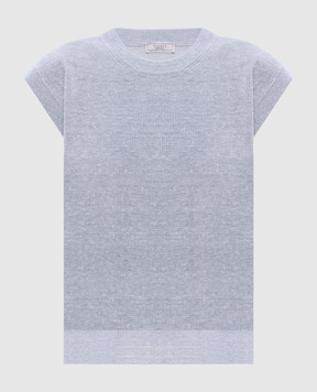 Peserico Blue top with linen M99156F1409386