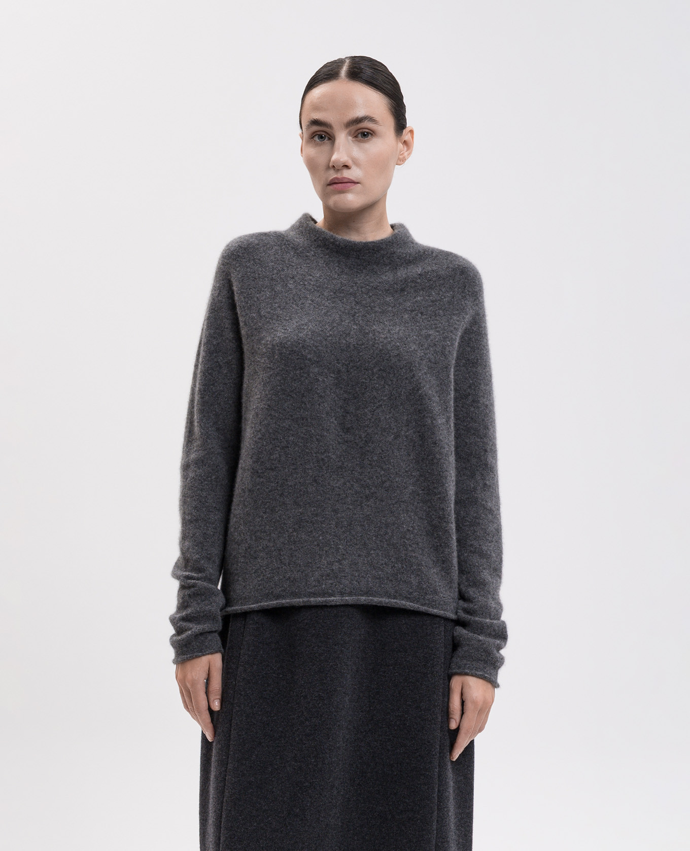 Gray cashmere and silk sweater BOBOUTIC 3