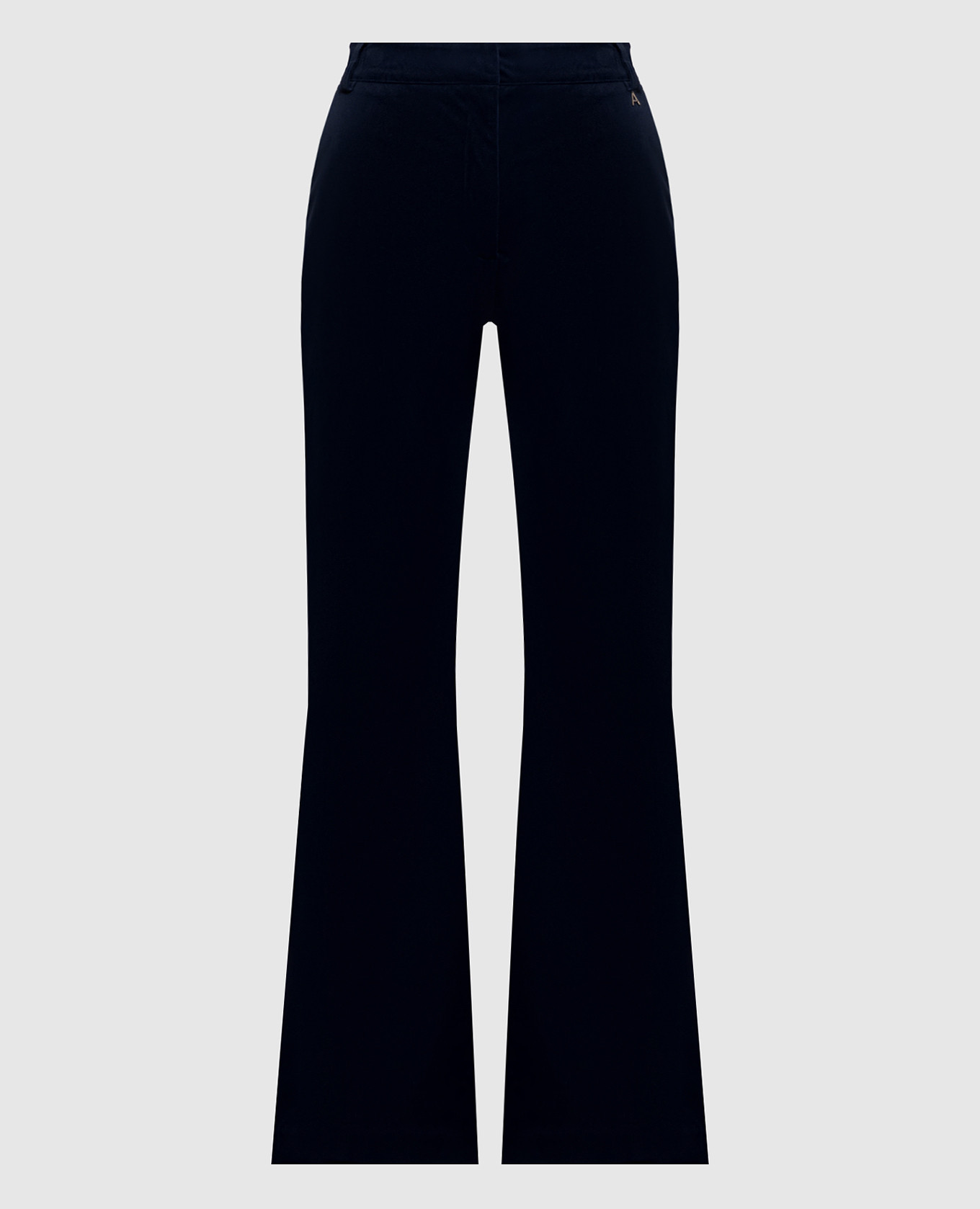 Blue velour flared pants