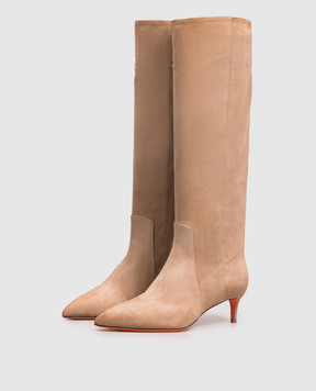 Santoni Beige suede boots WSLQ72436HI2SAEA