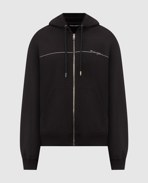 Dolce&Gabbana Black sports jacket with contrast logo embroidery G9CEGZG7P9P