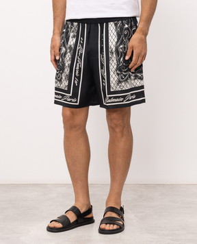 Balmain Black Foulard shorts HH1PA145VJ07