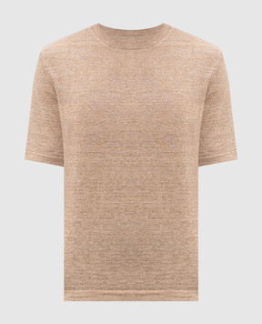 Cashmere&Whiskey Beige linen and silk T-shirt M54268085
