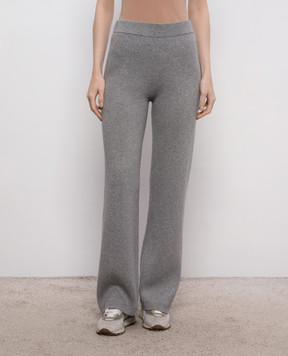 Peserico Gray wool pants with lurex A94116F129U470