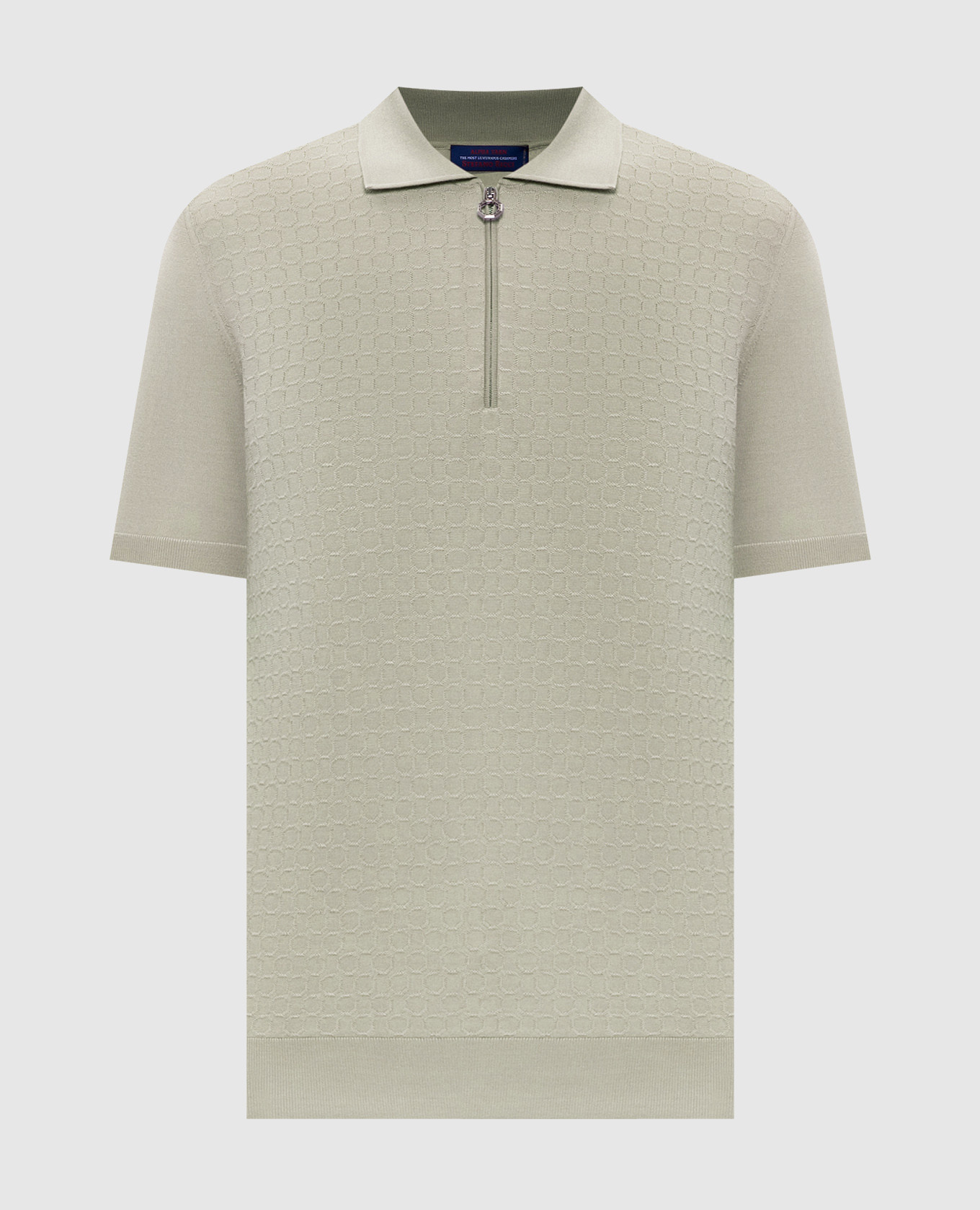 

Khaki wool, cashmere and silk polo shirt Stefano Ricci