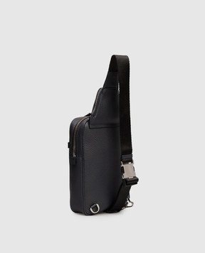 Santoni Blue leather sling bag with logo UIBBA2869BSAITB