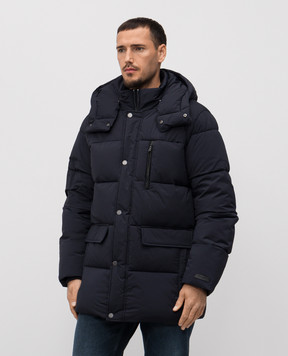 Trussardi Blue quilted jacket with logo F008M000013NMO805N12