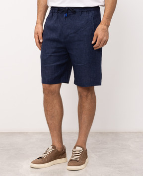 Castangia dal 1850 Blue linen shorts DMP9S26