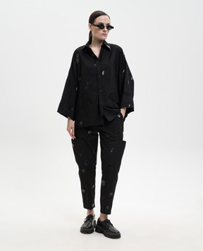 Y`S Yamamoto Black polka dot shirt YQB05025
