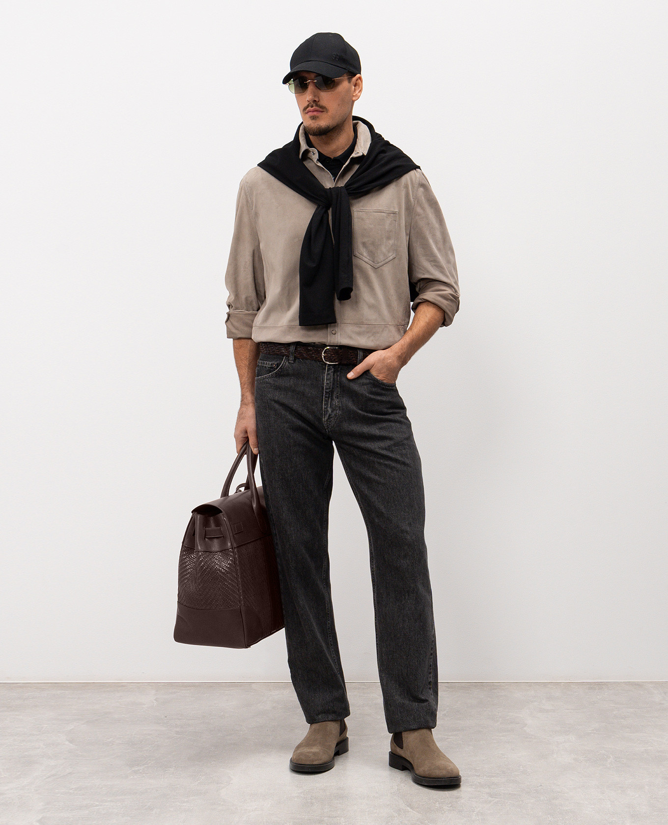 

Black polo shirt with logo print Brunello Cucinelli