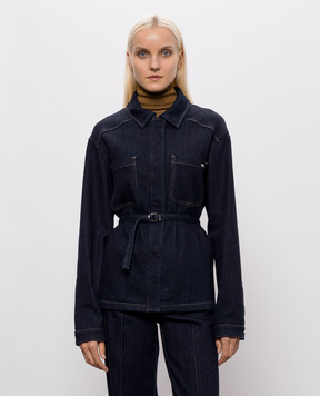 Kiton Blue jacket with belt DJ61402K0500L