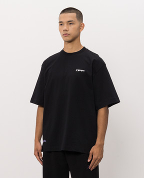 Off-White Black T-shirt with Off print 44MAA120F26J008