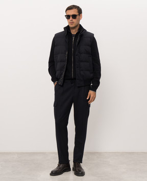 Peserico Navy blue wool and cashmere cardigan R59532F129V470