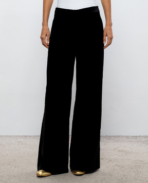 Momoni Black velour pants Candeo MOPA02525MO