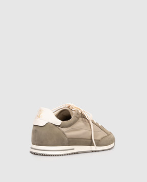 Brunello Cucinelli Khaki combination sneakers with emblem MPUYRGA353