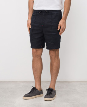 ISAIA Blue linen shorts PNC021P9110