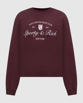 Sporty & Rich Burgundy sweatshirt with logo embroidery ST09875412RE02