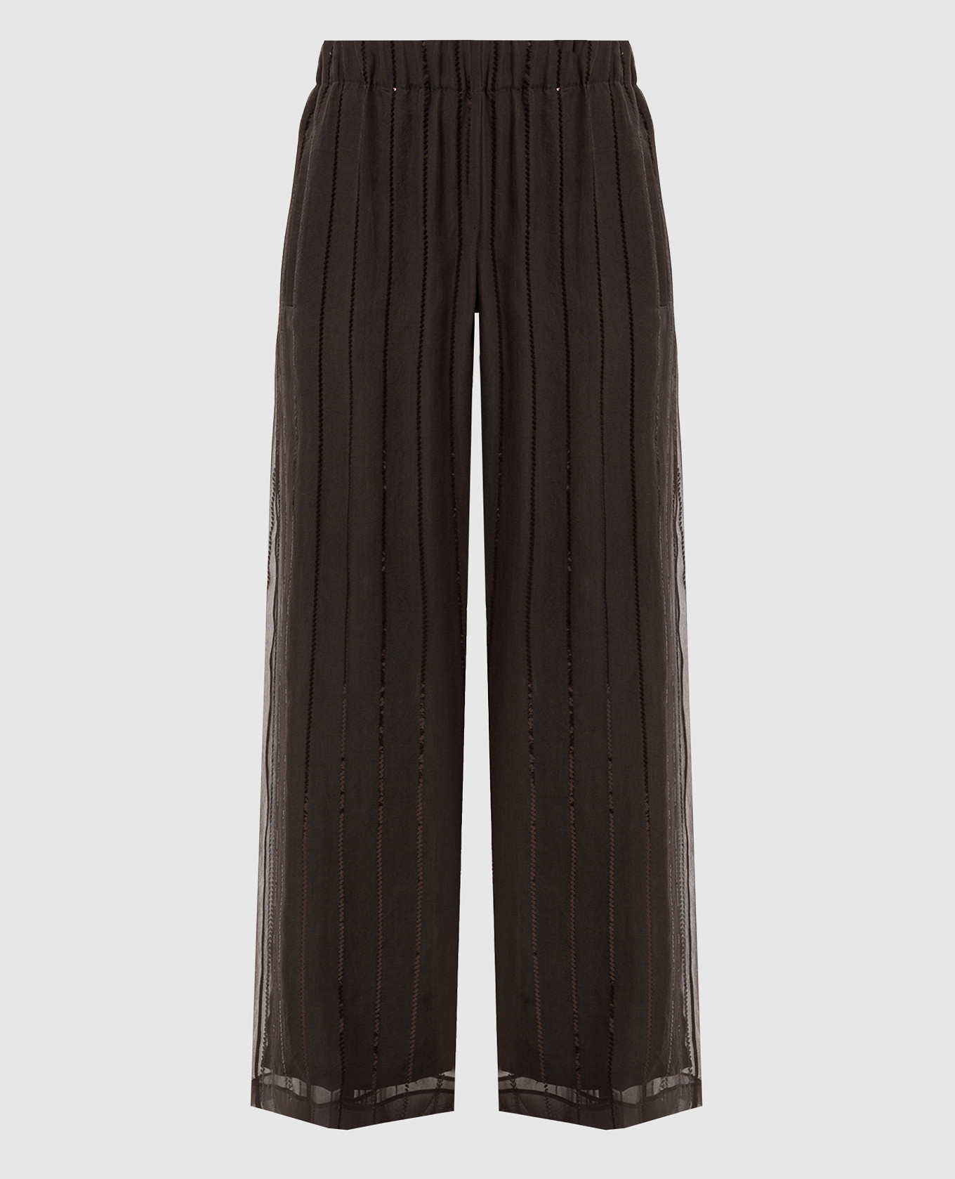 

Brown silk pants with sequins Brunello Cucinelli