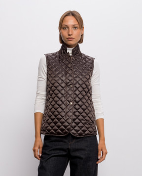 MooRER Brown quilted down vest LIMA LIMAHC