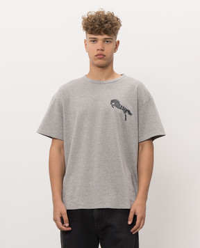 Maison Margiela MM6 Grey melange printed T-shirt SH2GC0049M20277