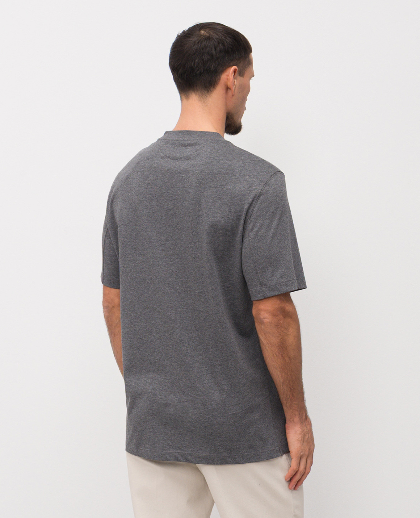 Gray T-shirt with print Brunello Cucinelli 4