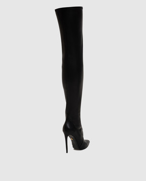 Babe Pay Pls Black leather over-the-knee boots 000626110KO