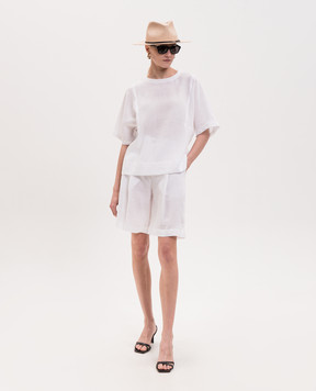 MooRER IVANA white linen shorts IVANAJGLX