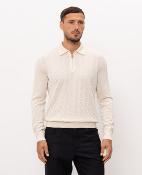 Stefano Ricci Ivory cashmere and silk polo K808110P30F26375