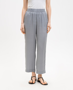 Peserico White pants with logo print M0430108186