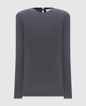 Brunello Cucinelli Gray longsleeve with monil chain MPTC8BJ300