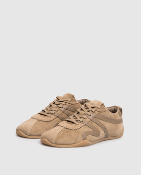 Giuseppe Zanotti Beige suede sneakers with logo RS60009