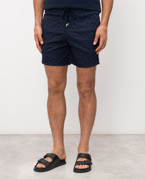 Vilebrequin Turtles Monogram Blue Swim Shorts MPACA337