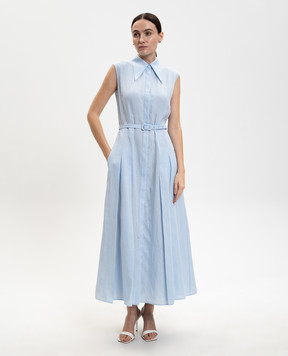 Gabriela Hearst Durand blue linen shirt dress X004204ALA003