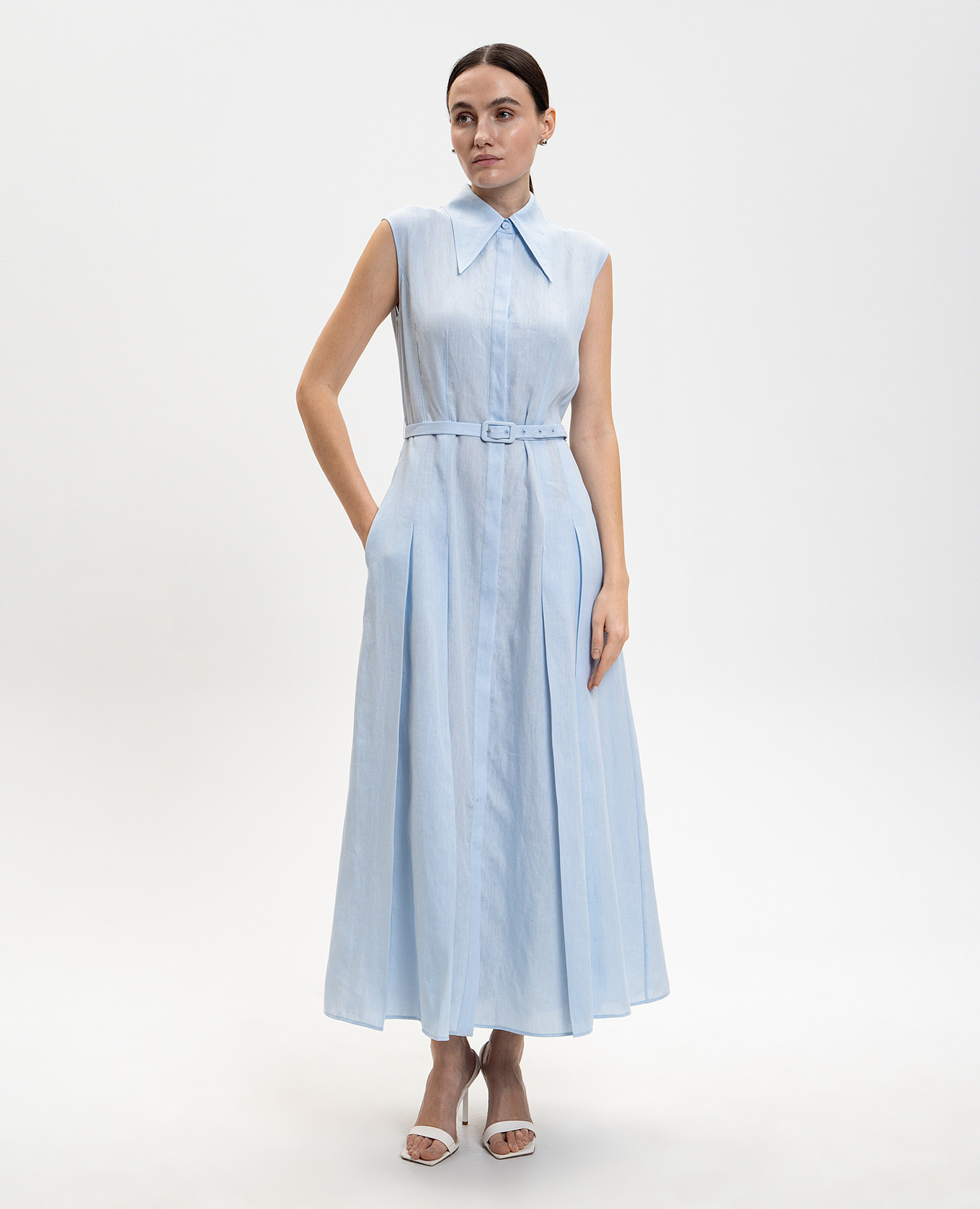 

Durand blue linen shirt dress Gabriela Hearst, Light blue
