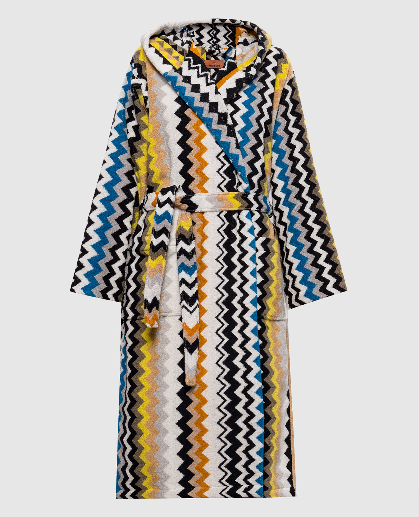 Best terry bathrobe with contrasting branded pattern